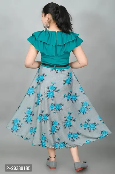 SFC FASHIONS Cotton Blend Midi/Knee Length Casual Dress for Girls Kids (G-444)-thumb2