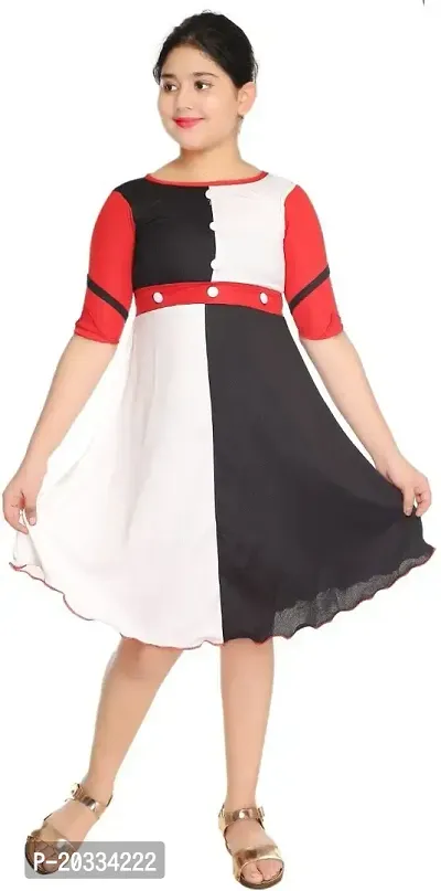 SFC Fashions Girls Cotton Blend Midi/Knee Length Party Dress (GR-147)
