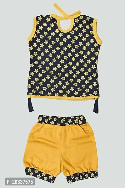 SFC FASHIONS Girls Cotton Casual Knee Length Dress (Yellow,) (G-427)-thumb2