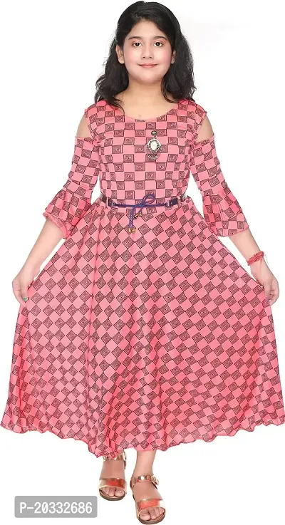 SFC Fashions Girls Cotton Blend Maxi/Full Length Casual Dress (G-123)-thumb0