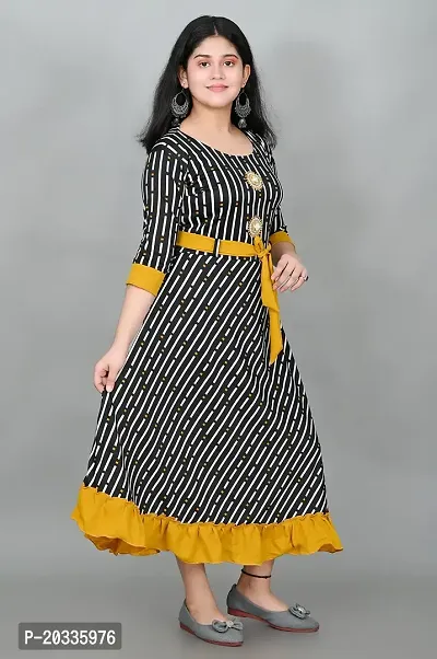 SFC FASHIONS Girl's Cotton Blend Midi Casual Dress (G-441)-thumb3
