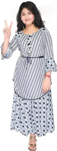 SFC FASHIONS Girl's Cotton Blend Maxi/Full Length Casual Dress (G-127)
