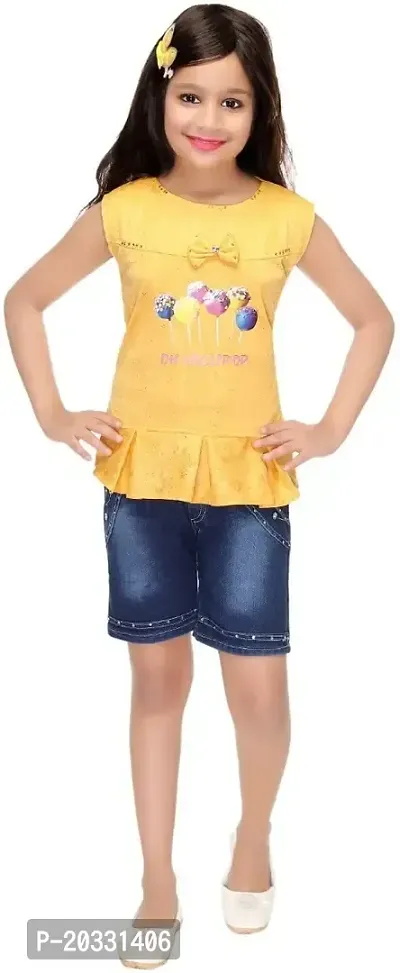 SFC FASHIONS Girls Chiffon Casual Top and Jeans Clothing Set