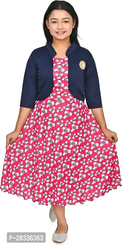 SFC FASHIONS Girl's Cotton Blend Midi/Knee Length Casual Dress (G-424)-thumb0