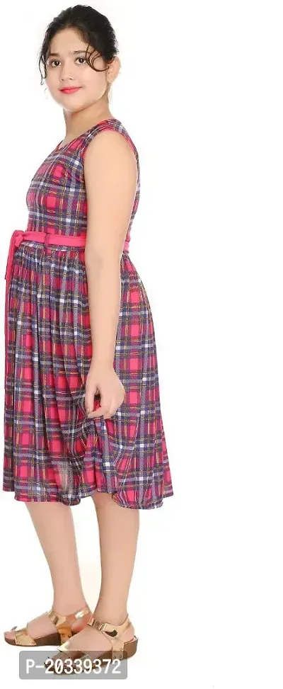 SFC FASHIONS Silk Blend Midi Party Dress for Girls Kids (GR-146)-thumb3
