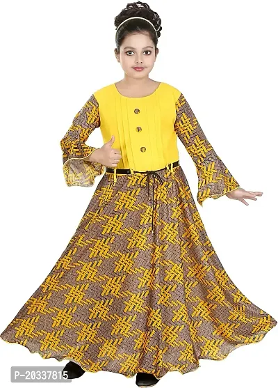 SFC FASHIONS Cotton Blend Maxi/Full Length Casual Dress for Girls Kids (GA-101)-thumb0