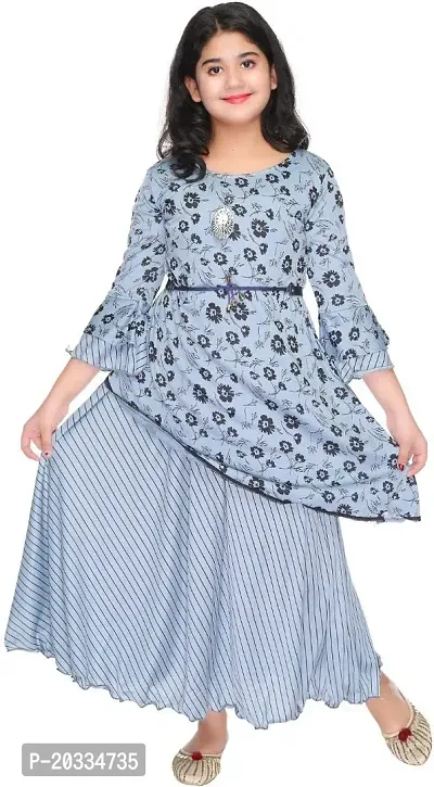 SFC Fashions Girls Cotton Blend Coral Maxi/Full Length Casual Dress (GR-123)