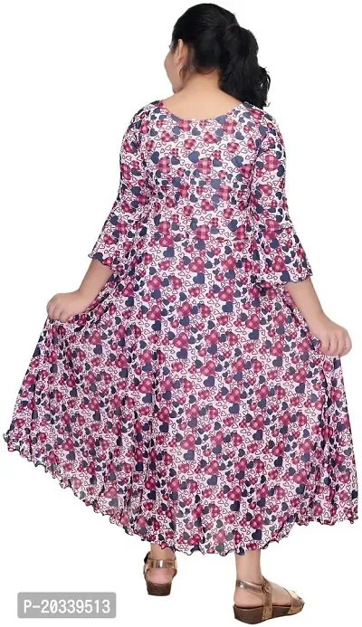 SFC FASHIONS Cotton Blend Beige Maxi/Full Length Casual Dress for Girls Kids (GR-163)-thumb3