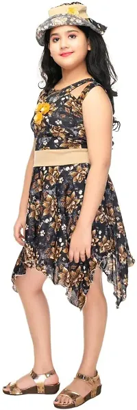 SFC Fashions Girls Cotton Blend Multicolor Midi/Knee Length Casual Dress (GR-151)-thumb2