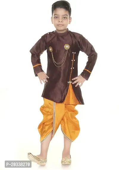 SFC FASHIONS Boys Art Silk Festive  Party Wear Dhoti  Kurta Set (SH_104)