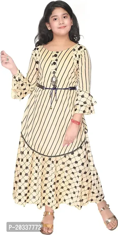 SFC FASHIONS Girl's Cotton Blend Maxi/Full Length Casual Dress (G-127)