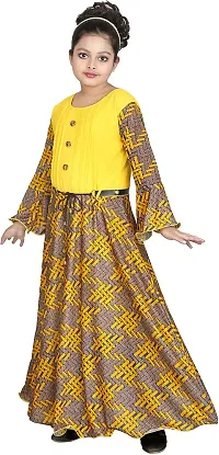 SFC FASHIONS Cotton Blend Maxi/Full Length Casual Dress for Girls Kids (GA-101)-thumb2