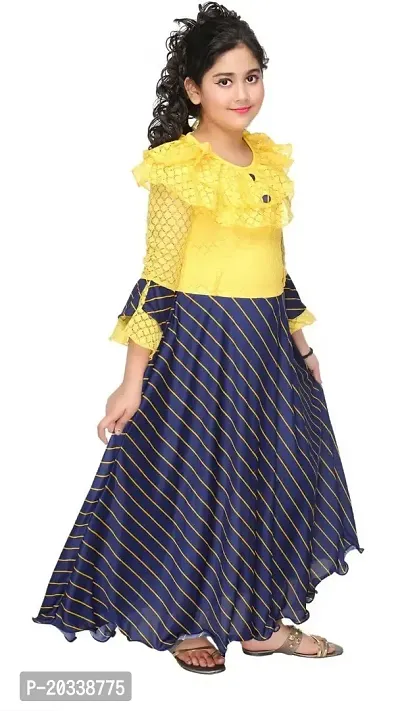 SFC FASHIONS Cotton Blend Maxi/Full Length Casual Dress for Girls Kids (GR-106)-thumb2