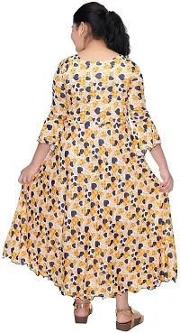 SFC FASHIONS Cotton Blend Beige Maxi/Full Length Casual Dress for Girls Kids (GR-163)-thumb1