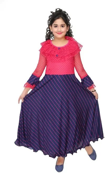 SFC Fashions Girls Cotton Blend Maxi/Full Length Casual Dress-GR-106