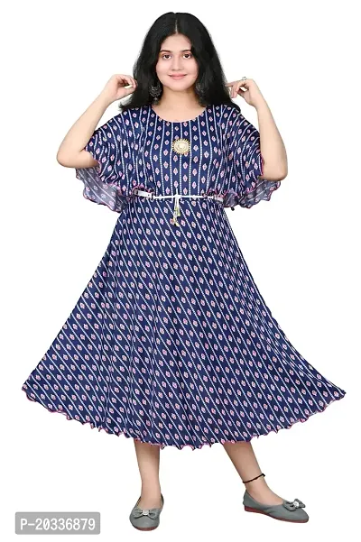 SFC FASHIONS Girl's Cotton Blend Midi Casual Dress (G-442)-thumb0
