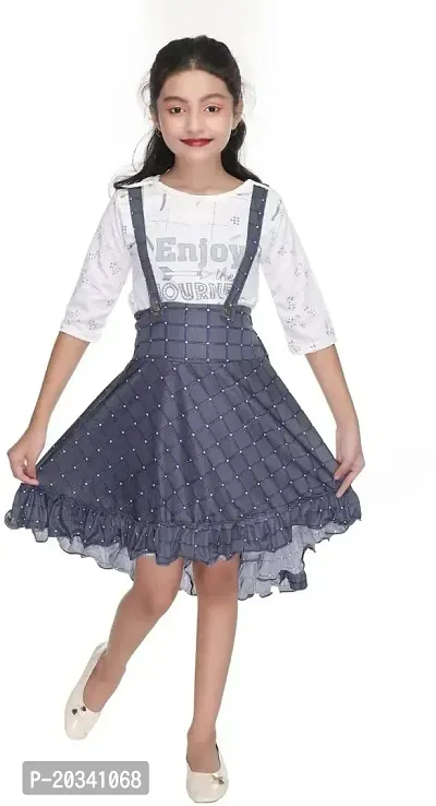 SFC FASHIONS Velvet Midi/Knee Length Party Dress for Girls Kids (Grey, 5-6 Years) (GR-152)