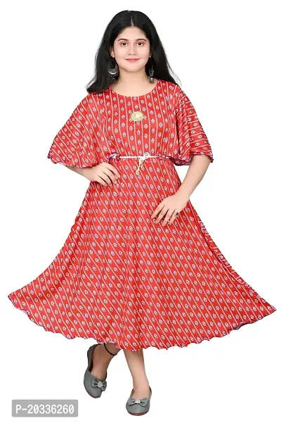 SFC FASHIONS Girl's Cotton Blend Midi Casual Dress (G-442)