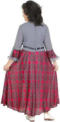 SFC FASHIONS Girl's Cotton Blend Maxi/Full Length Casual Dress (Gry)-thumb2