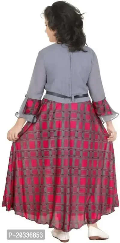 SFC FASHIONS Girl's Cotton Blend Maxi/Full Length Casual Dress (Gry)-thumb3