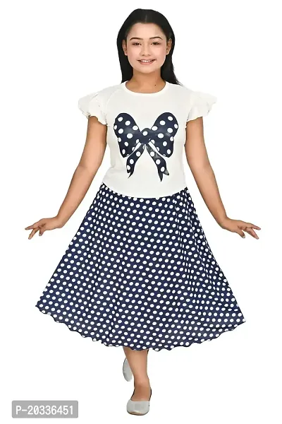 SFC FASHIONS Girl's Cotton Blend Midi Casual Dress (G-421)