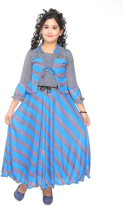 SFC Fashions Girls Cotton Blend Maxi/Full Length Casual Dress (GR-110)