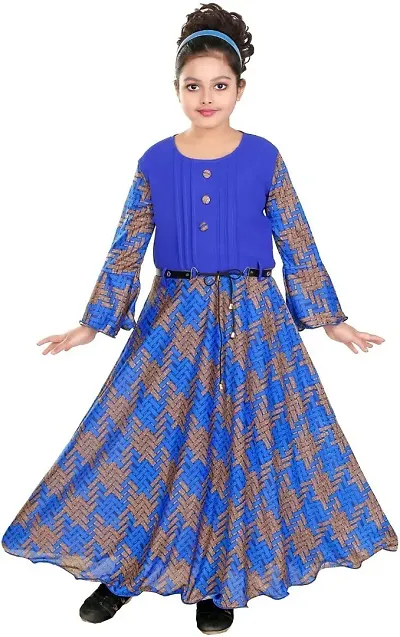 SFC Fashions Girls Cotton Blend Maxi/Full Length Casual Dress (GA-101)