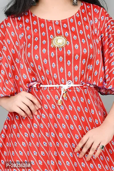 SFC FASHIONS Girl's Cotton Blend Midi Casual Dress (G-442)-thumb5