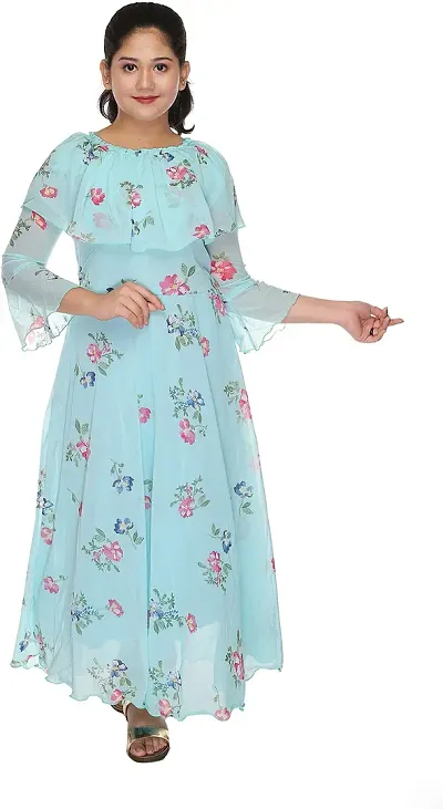SFC FASHIONS Girl's Chiffon Maxi/Full Length Casual Dress (GR-173)