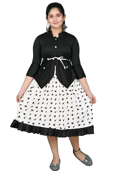 SFC FASHIONS Girls Cotton Casual Knee Length Frock Dress (G-444)