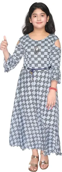 SFC FASHIONS Girl's Cotton Blend Maxi/Full Length Casual Dress (G-123)