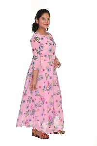 SFC Fashions Girls Chiffon Midi/Knee Length Casual Dress (Pink, 3-4 Years) (GR-176)-thumb3
