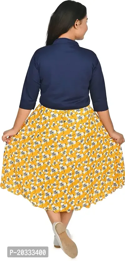 SFC Fashions Girls Cotton Blend Midi/Knee Length Casual Dress (G-424)-thumb2