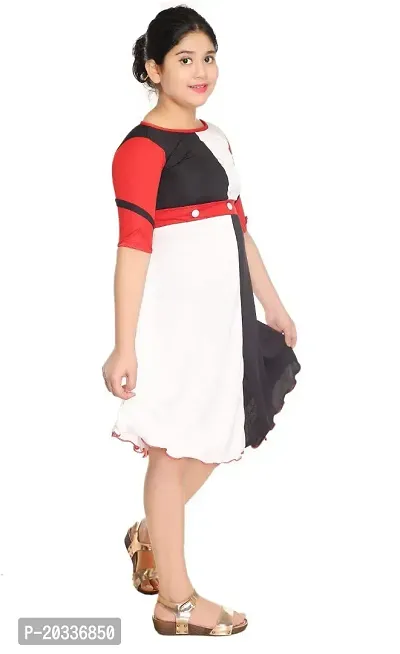 SFC Fashions Girls Denim Midi/Knee Length Party Dress (Multicolour, 9-10 Years) (GR-147)-thumb3