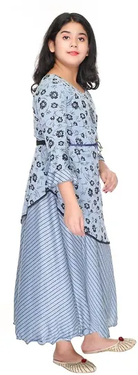SFC Fashions Girls Cotton Blend Coral Maxi/Full Length Casual Dress (GR-123)-thumb2