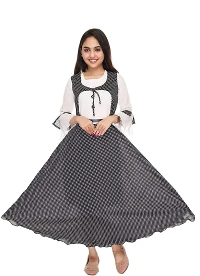 SFC Fashions Girls Polyester Maxi/Full Length Casual Dress (GR-160)