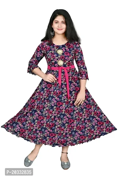 SFC Fashions Girls Cotton Blend Midi Casual Dress (G-440)