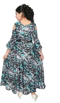 SFC FASHIONS Velvet Maxi/Full Length Casual Dress for Girls Kids (Green, 9-10 Years) (GR-108)-thumb1