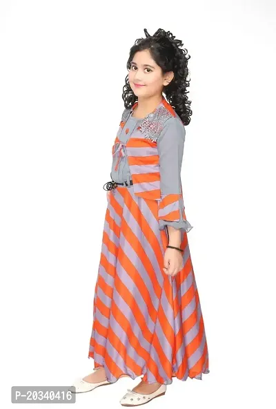 SFC FASHIONS Cotton Blend Maxi/Full Length Casual Dress for Girls Kids-GR-110-thumb2