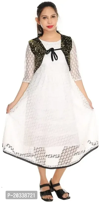 SFC FASHIONS Cotton Blend Midi Party Dress for Girls Kids (GR-144)