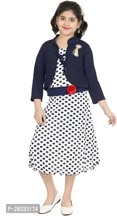 SFC Fashions Girls Cotton Blend Midi/Knee Length Casual Dress (BobyPrint)-thumb0