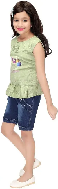 SFC FASHIONS Girl's Chiffon Casual Top and Jeans Clothing Set-thumb2