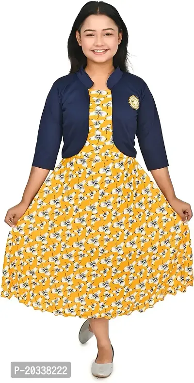 SFC FASHIONS Girl's Cotton Blend Midi/Knee Length Casual Dress (G-424)