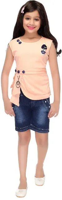 SFC FASHIONS Girl's Chiffon Casual Top and Shorts Clothing Set