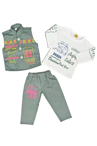 SFC FASHIONS Boys Cotton Casual Shirt Pant Set (B-417)