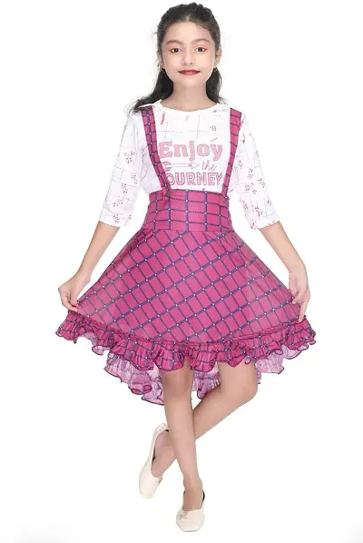 SFC Fashions Girls Crepe Midi/Knee Length Party Dress (GR-152)