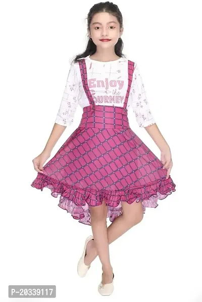 SFC FASHIONS Crepe Midi/Knee Length Party Dress for Girls Kids (GR-152)