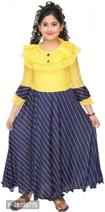 SFC FASHIONS Cotton Blend Maxi/Full Length Casual Dress for Girls Kids (GR-106)-thumb0