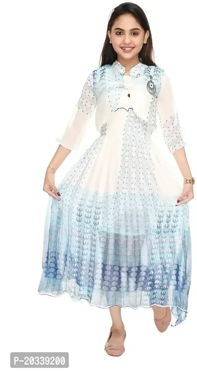 SFC FASHIONS Cotton Blend Multicolor Midi Casual Dress for Girls Kids (GR-159)-thumb0