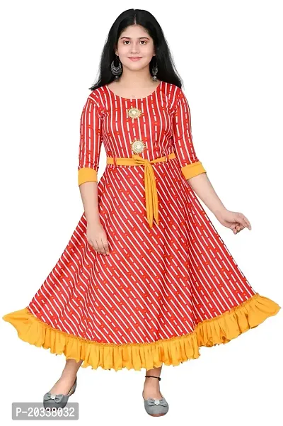 SFC FASHIONS Girl's Cotton Blend Midi Casual Dress (G-441)